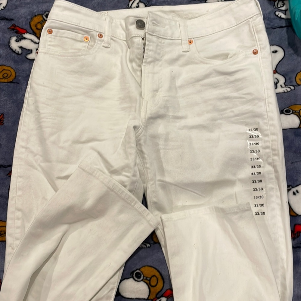 American eagle white jeans flex slim size 33x30 brand new